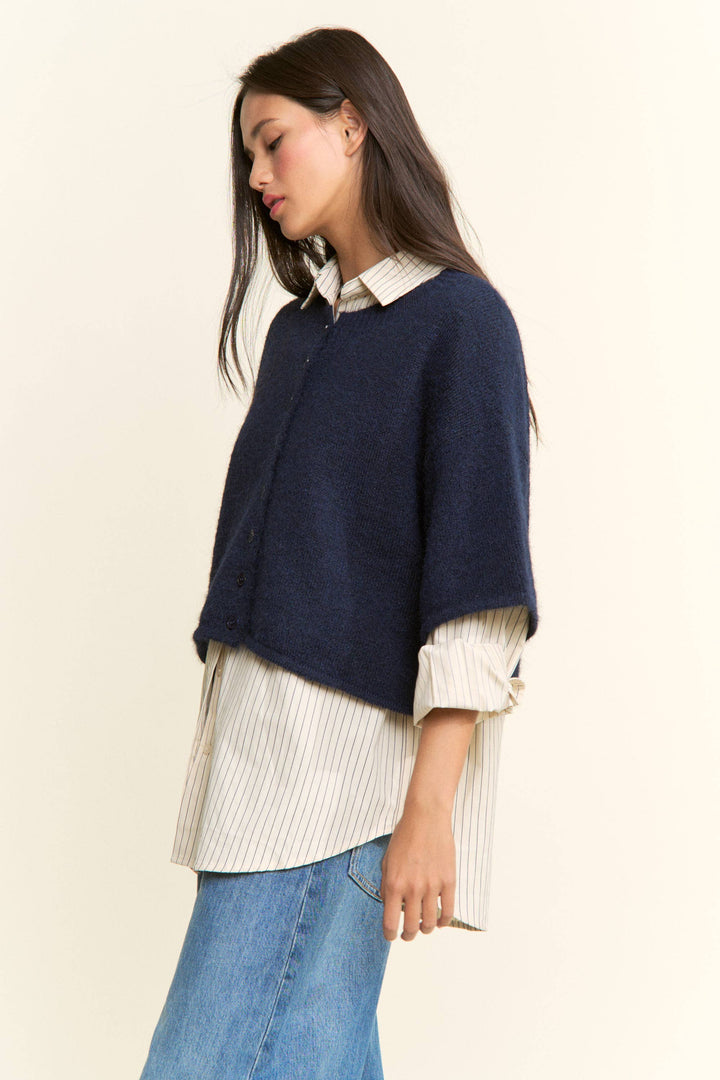 Cropped Boxy Cardigan