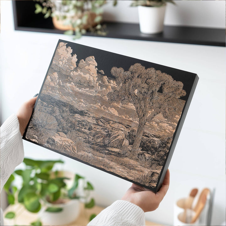 Joshua Tree Desert Engraved Illustration