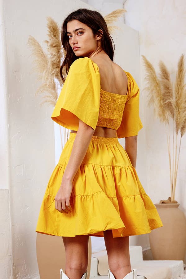 Cut Out Tiered Mini Dress