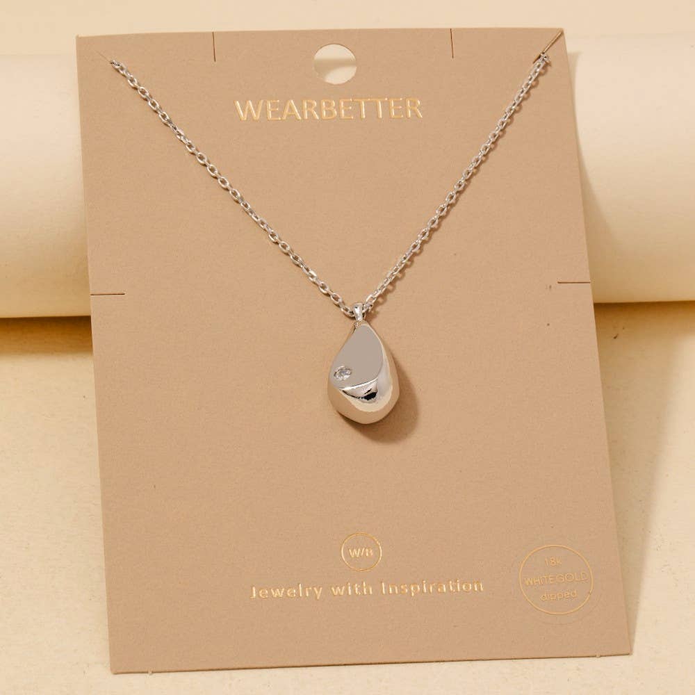 Gold Dipped Teardrop Pendant Necklace
