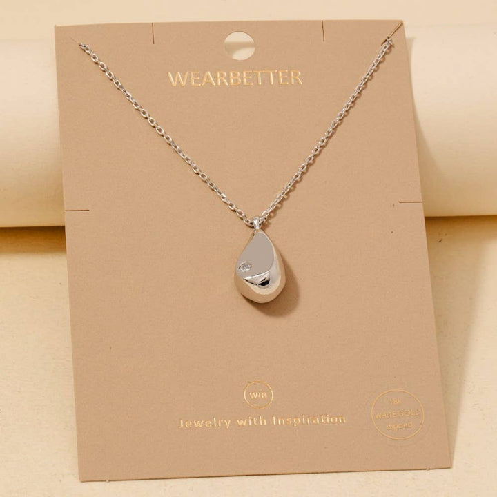 Gold Dipped Teardrop Pendant Necklace