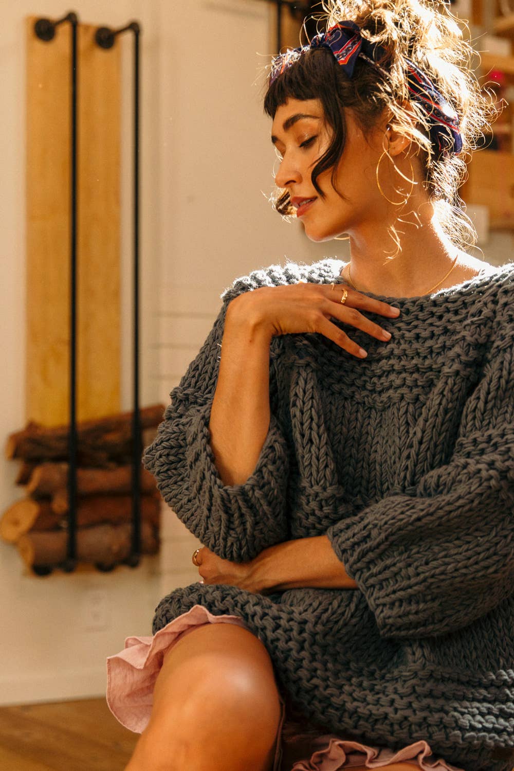 Chunky Knit Oversized Sweater Top