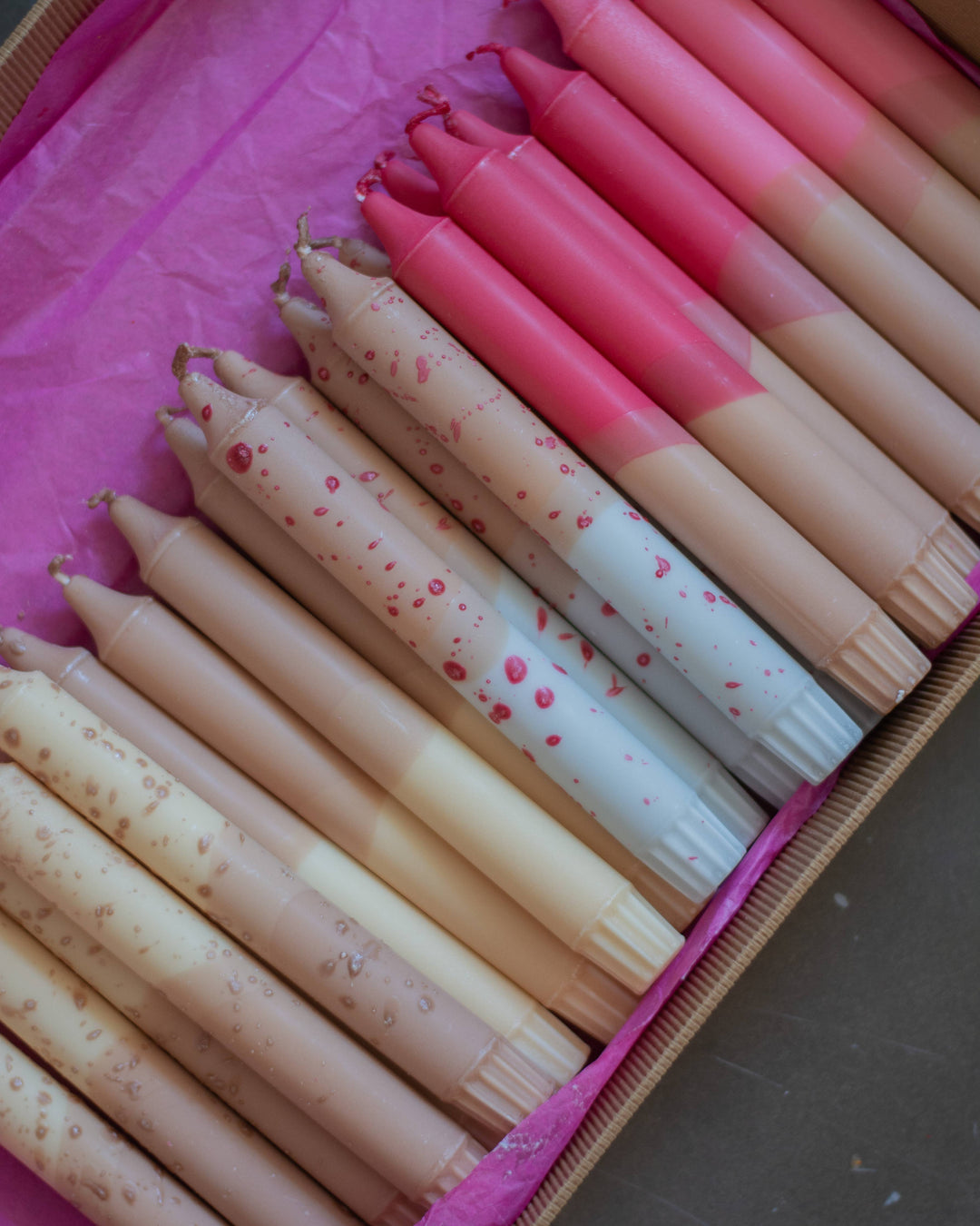 Taper candles-  Nudes colours mix