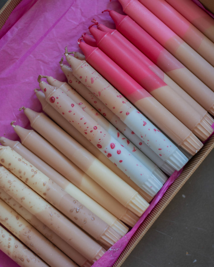 Taper candles-  Nudes colours mix