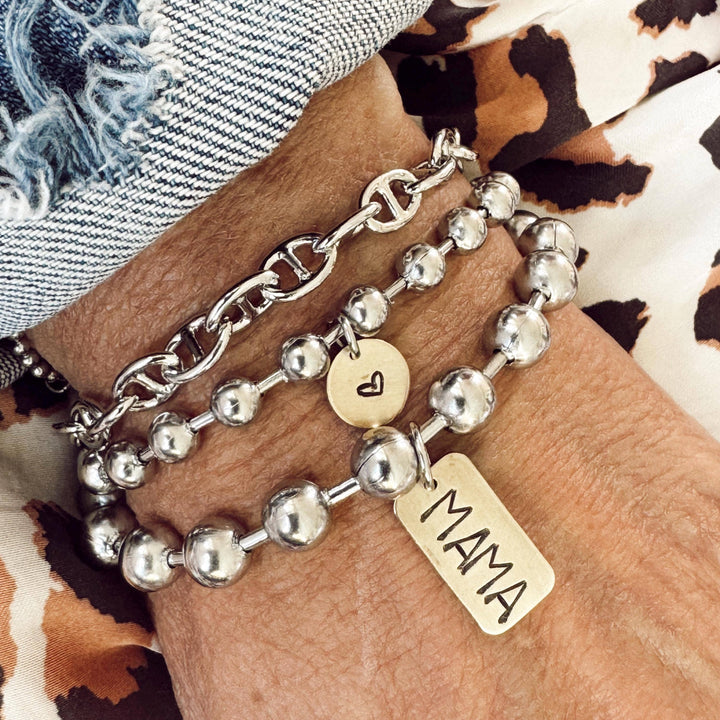 Hand Stamped Mama Tag Bracelet 