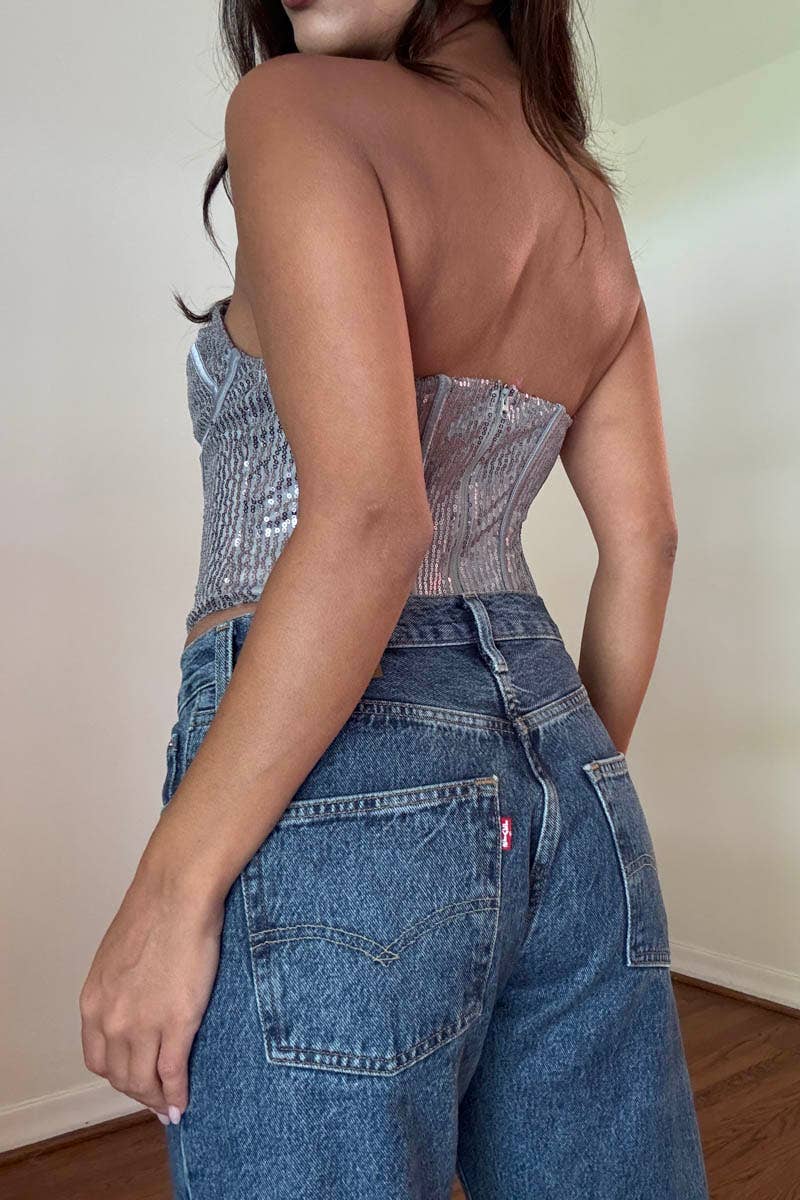 SEQUINS CORSET TOP