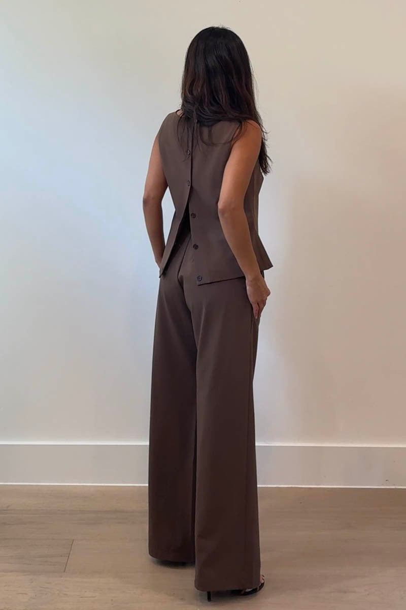 Sleeveless Top W/ Straight Leg Pants Sets
