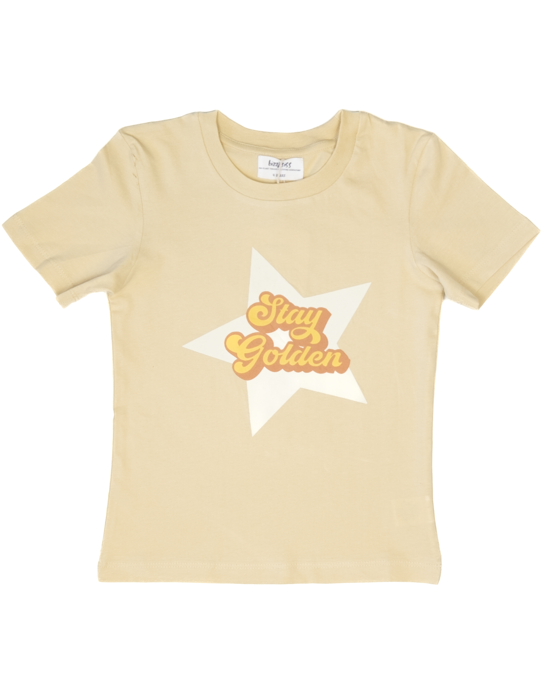 Kids Unisex Tee Retro Tan Stay Golden