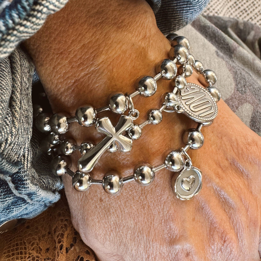 Stainles Steel Cross Bracelet 