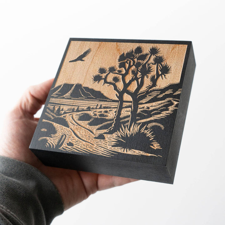 Joshua Tree Scene Engraved Illustration