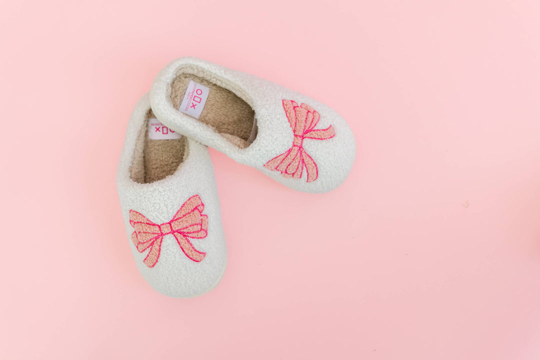 Pink Bow Slippers