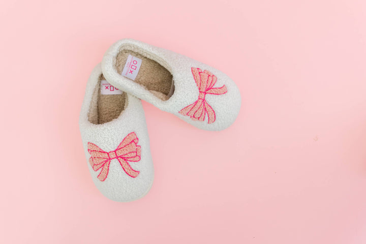 Pink Bow Slippers