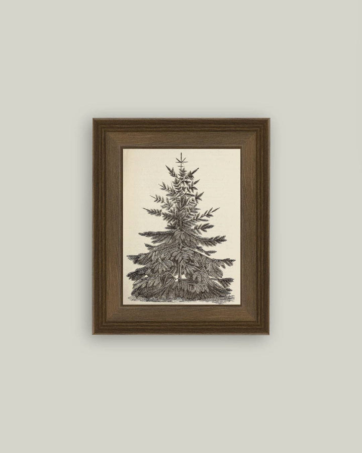 Vintage Pine Tree Framed Antique
