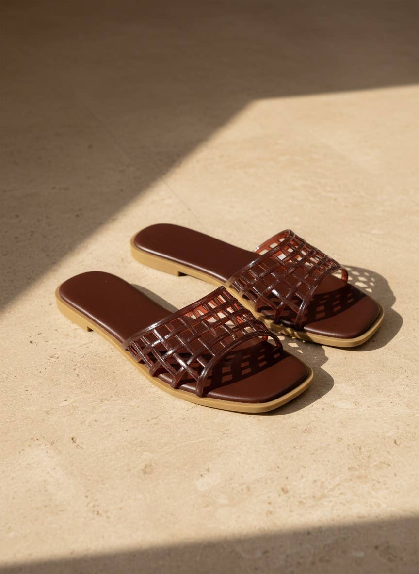 Jelly woven slide Sandals
