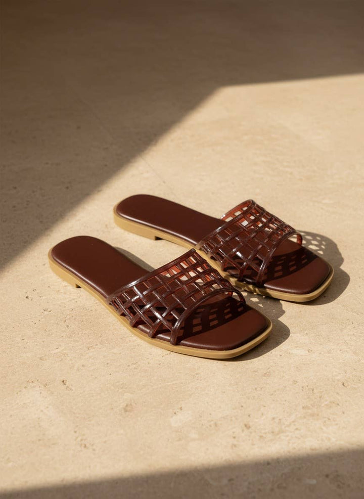 Jelly woven slide Sandals