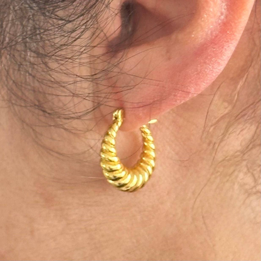18K Fancy Little Hoops