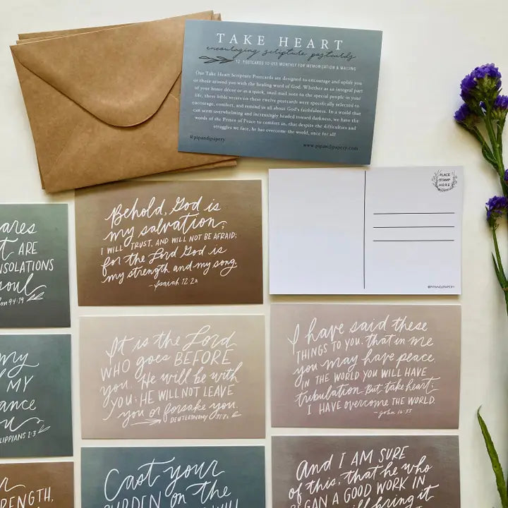 Take Heart // Encouraging Scripture Postcards