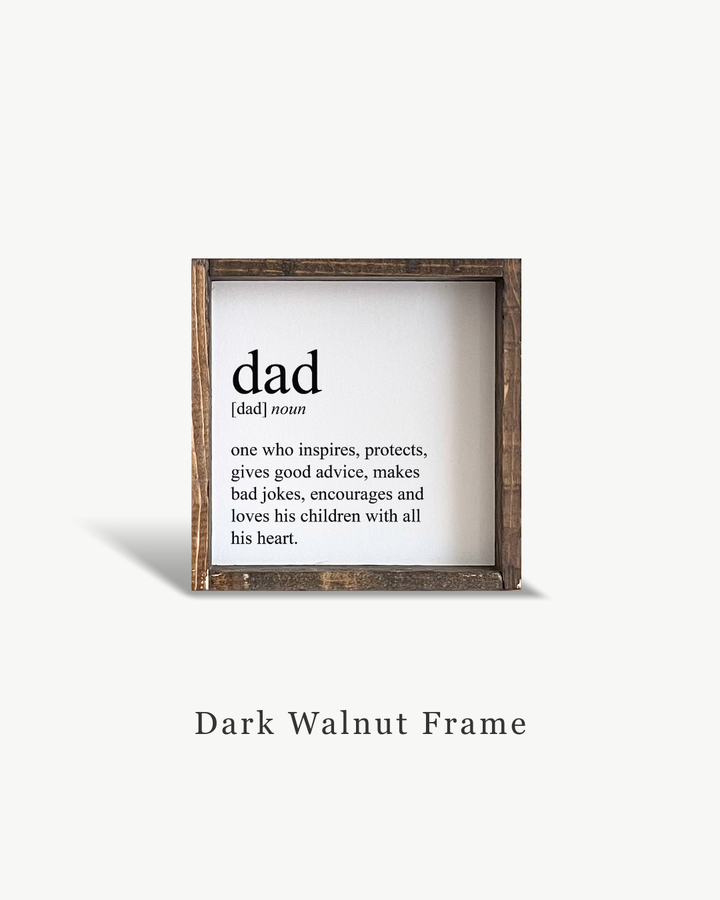 Dad Definition Wood Sign Black