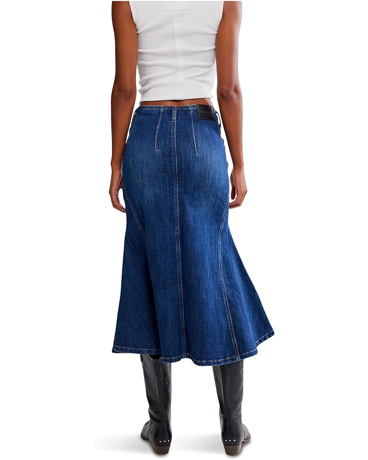Free People Zia Denim Midi Skirt