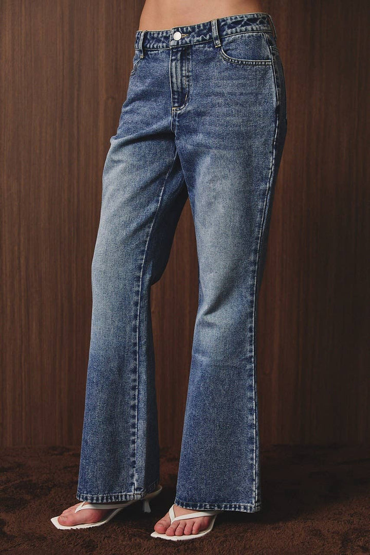 Low rise fare denim jeans