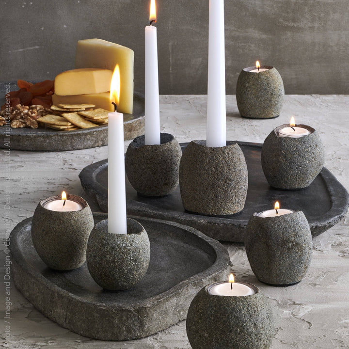 Stone candleholder