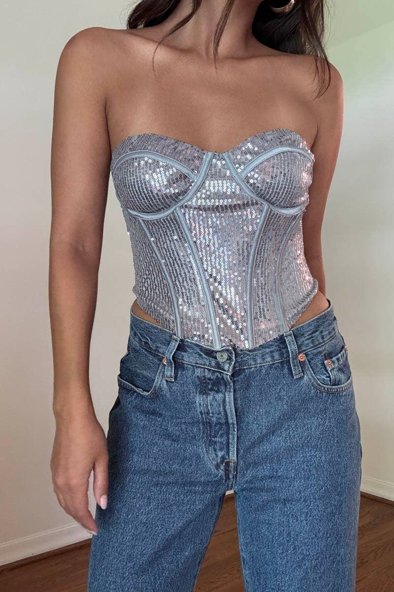 SEQUINS CORSET TOP