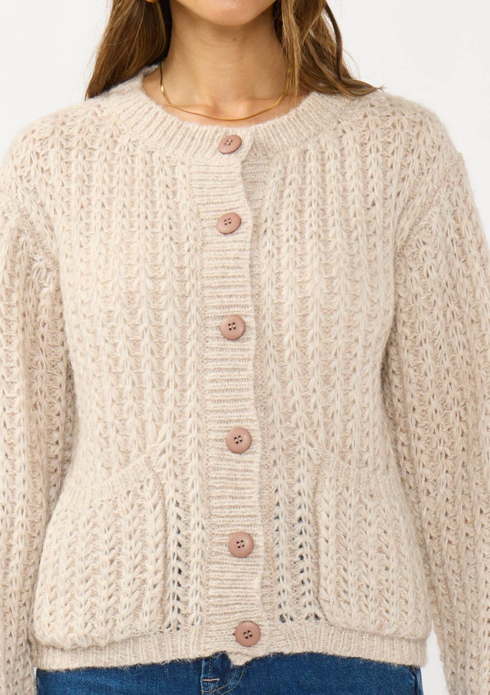 Knit Cardigan with Front Pockets