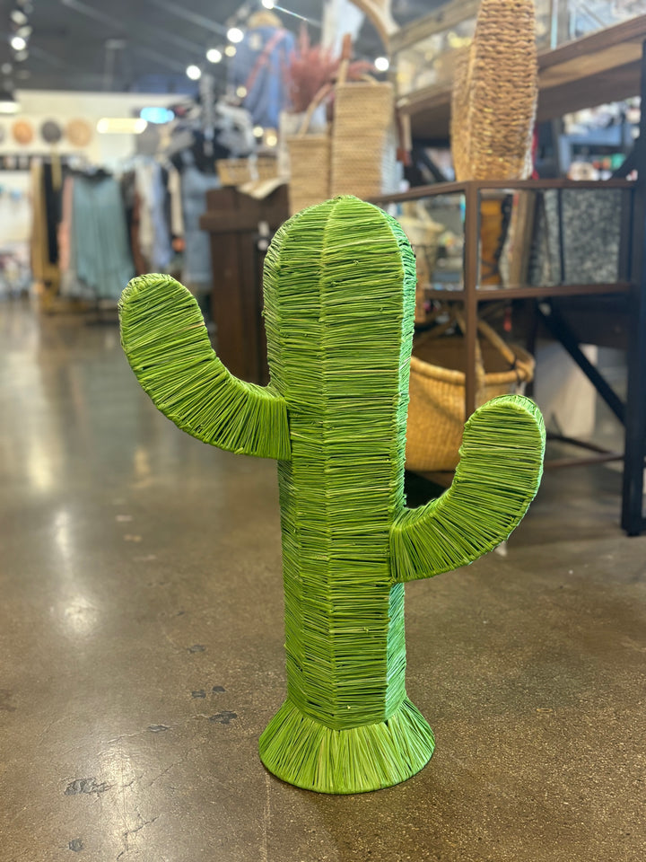Large Woven Raffia Cactus