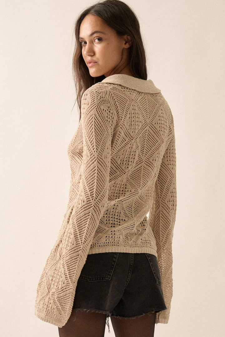 Bell-Sleeve Cardigan