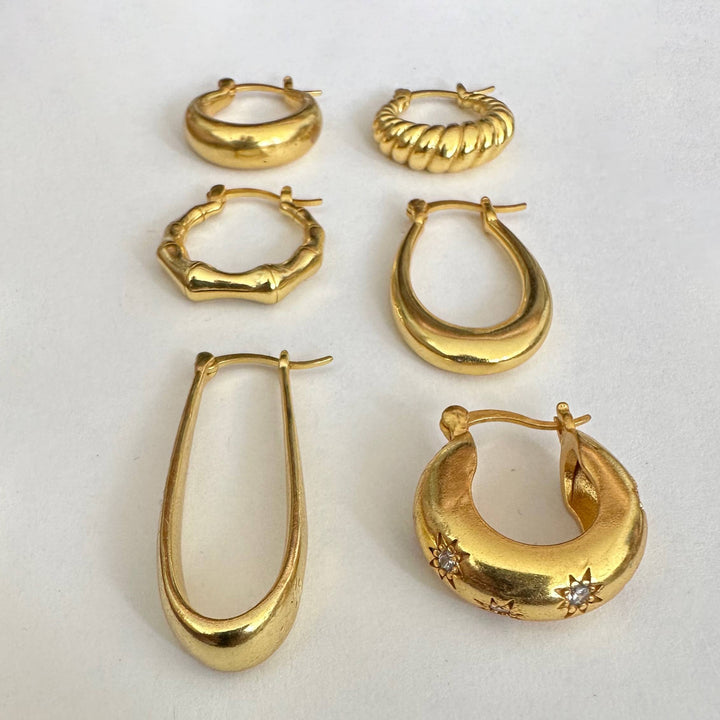 Gold Plate Star Hoops