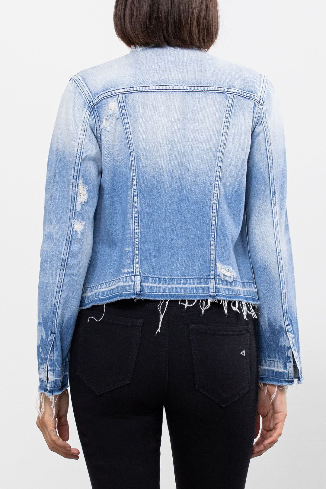 Light Wash Collarless Jacket
