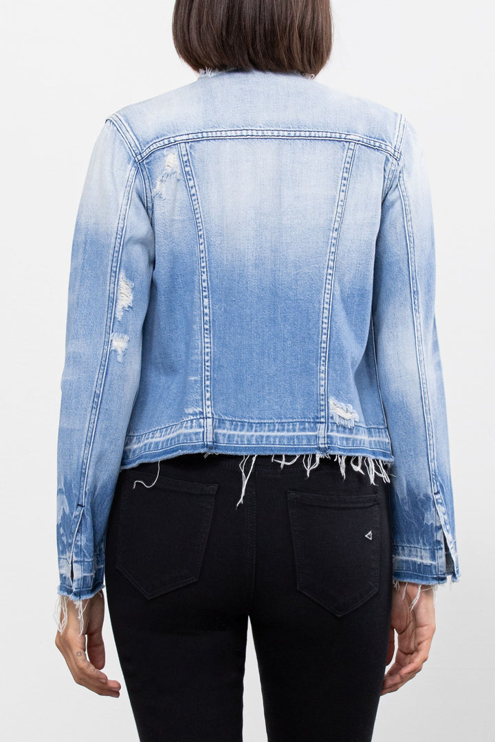 Light Wash Collarless Jacket