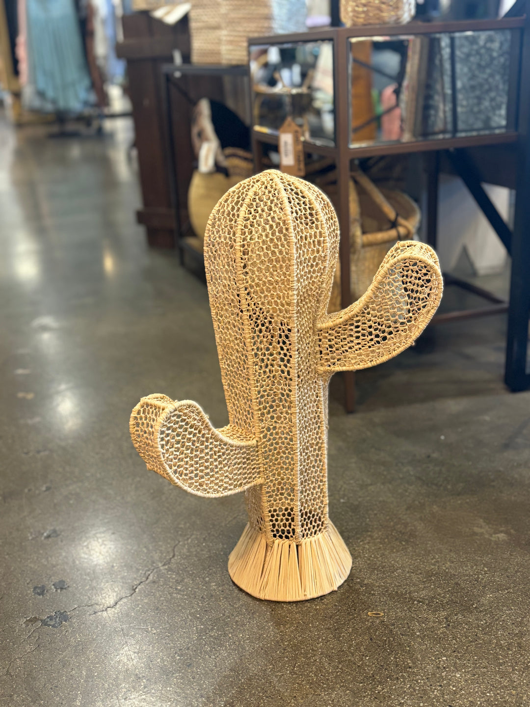 Medium Woven Raffia Cactus