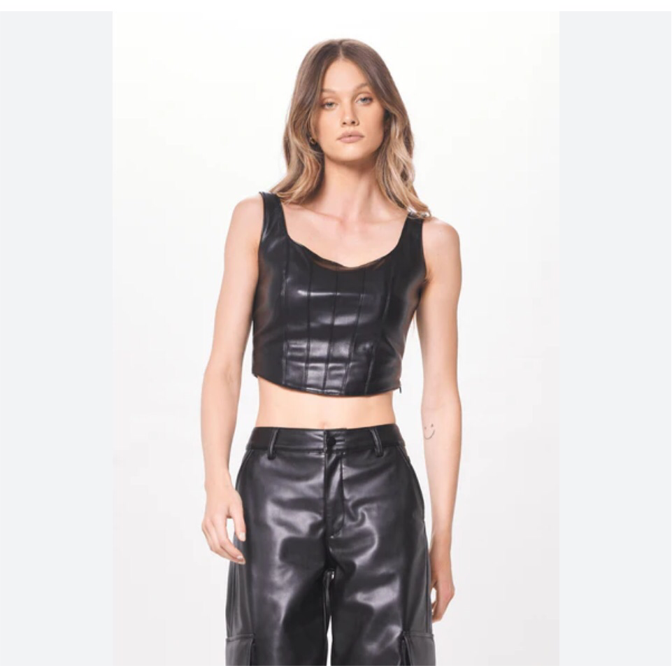 Faux Leather corset