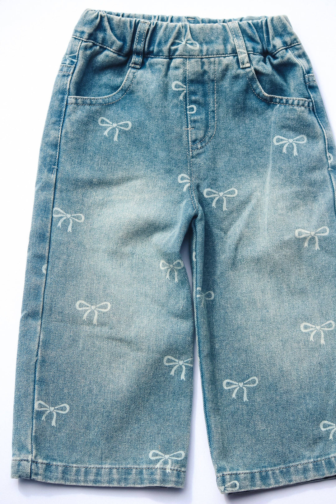 Straight Leg Bow Jeans