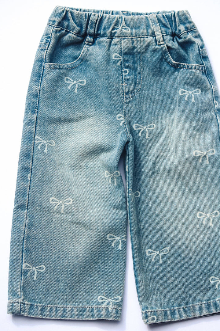 Straight Leg Bow Jeans