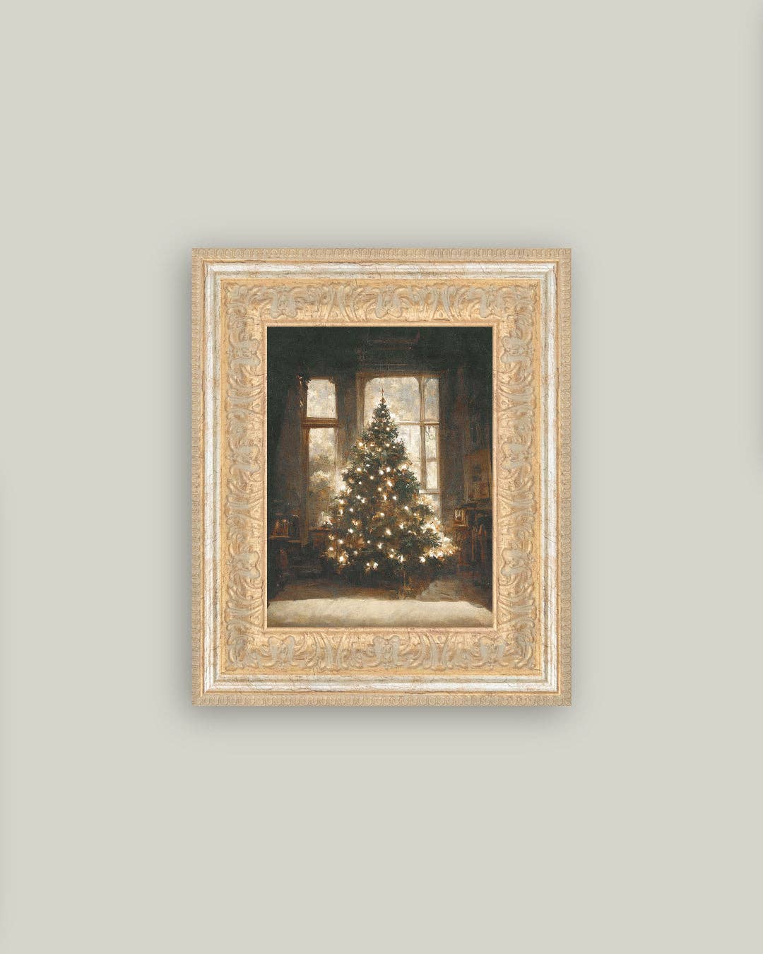 Glowing Christmas Tree Framed Antique