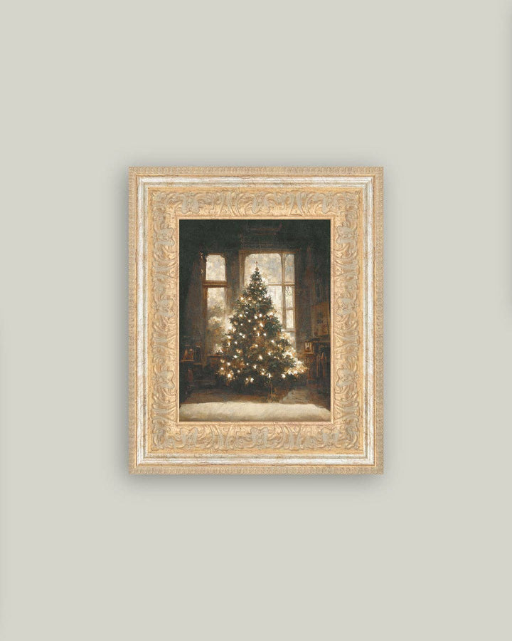 Glowing Christmas Tree Framed Antique