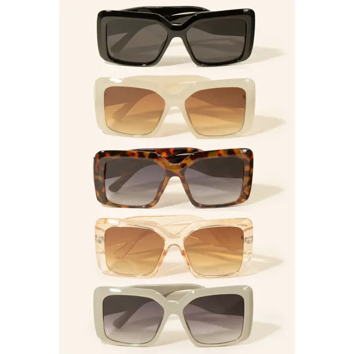 Acetate Square Frame Sunglasses