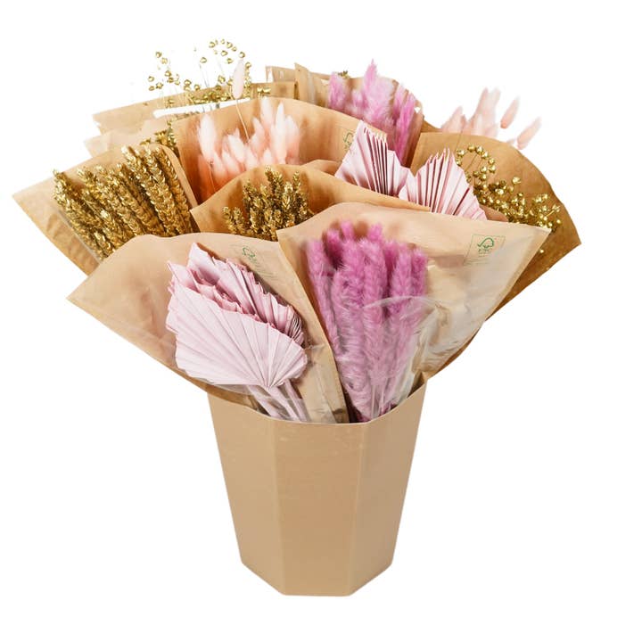 Dried Flowers Mono Mix - Pink Gold