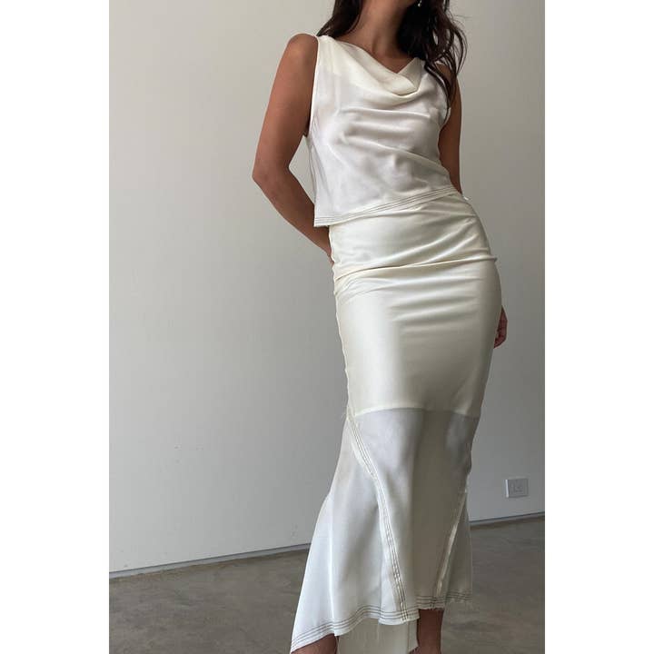 Cowl Neck Top & Maxi Skirt SET