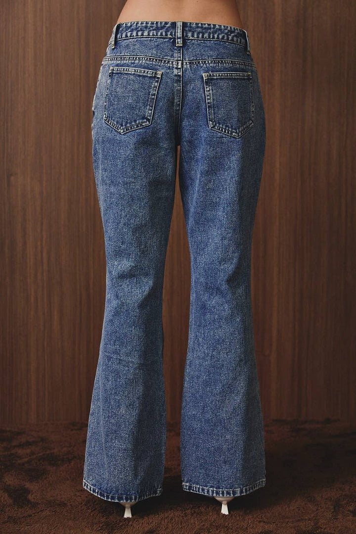 Low rise fare denim jeans
