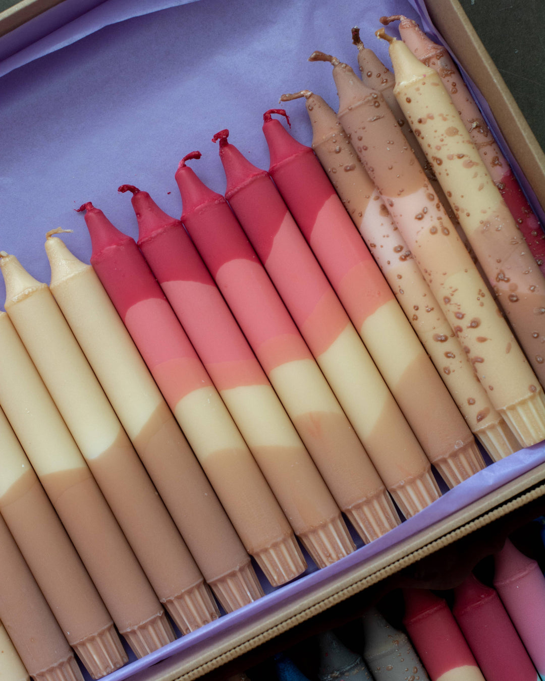 Taper candles-  Nudes colours mix