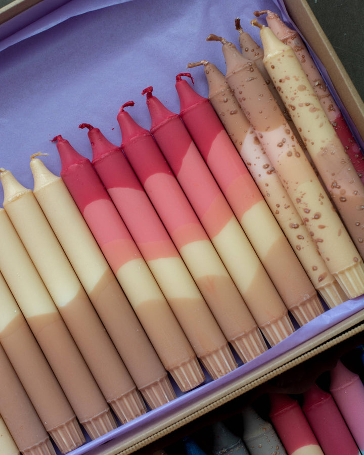 Taper candles-  Nudes colours mix