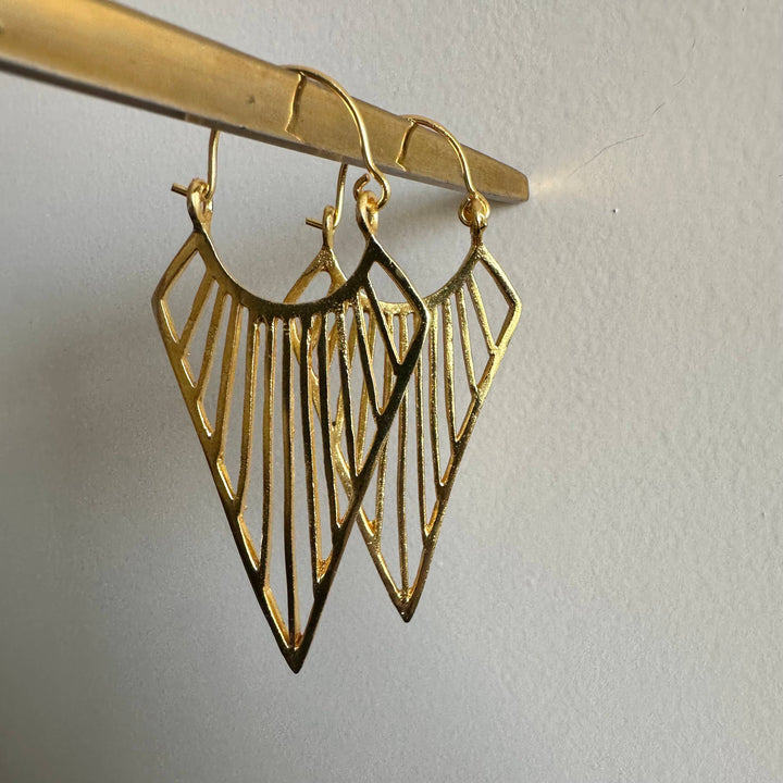 18K Gold Plated Triangle Earrings
