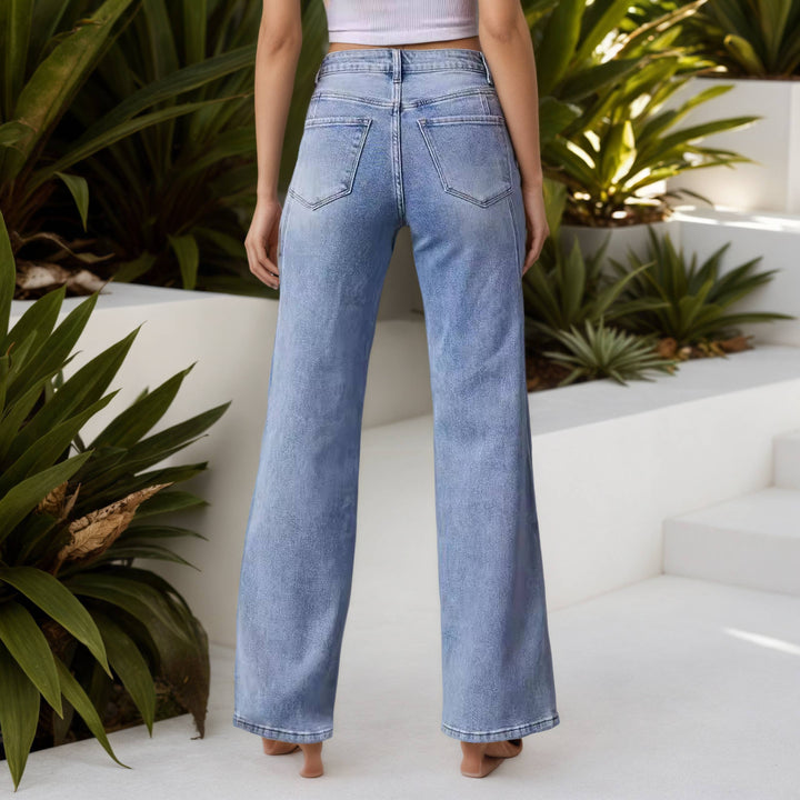 Loose Stitching Wide Leg Jeans