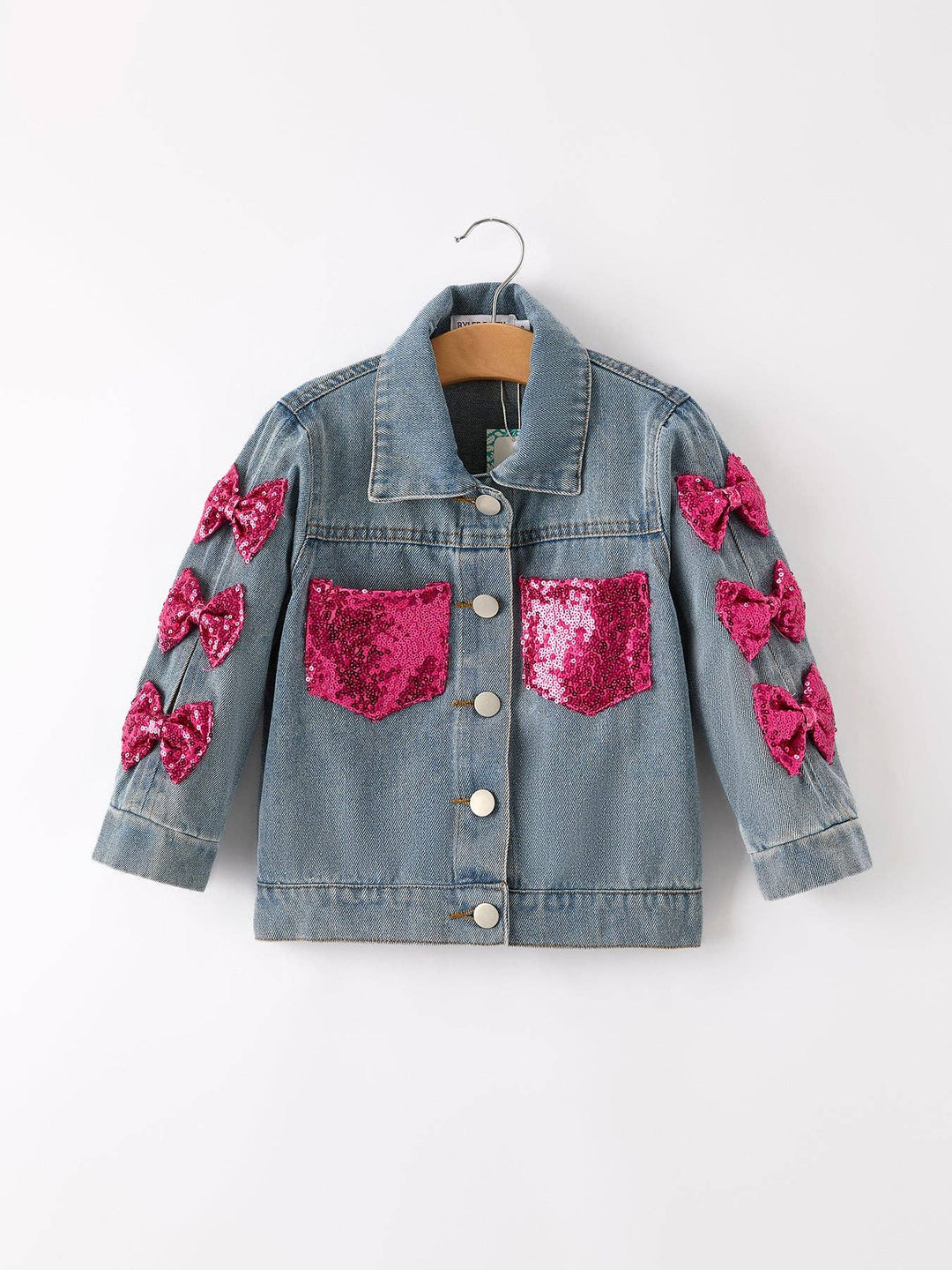 Sequined Bow Denim Jacket