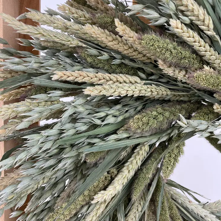 Mixed Green Grains Wreath