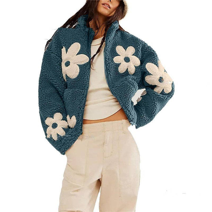 Fashion Contrast Print Cardigan Casual Coat