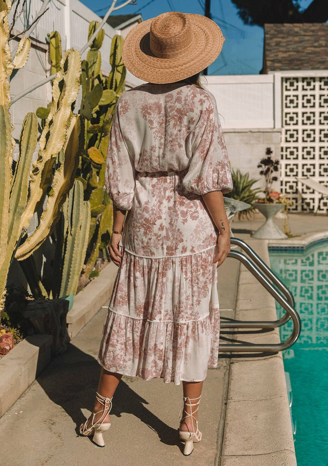 Floral Dolman Tiered Maxi Dress